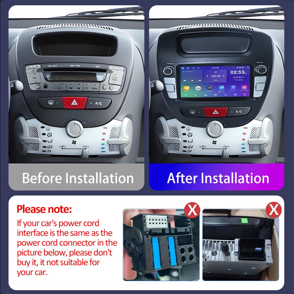 Peugeot 107 Citroen C1 Android HD Навигация и CarPlay Камера заднего вида