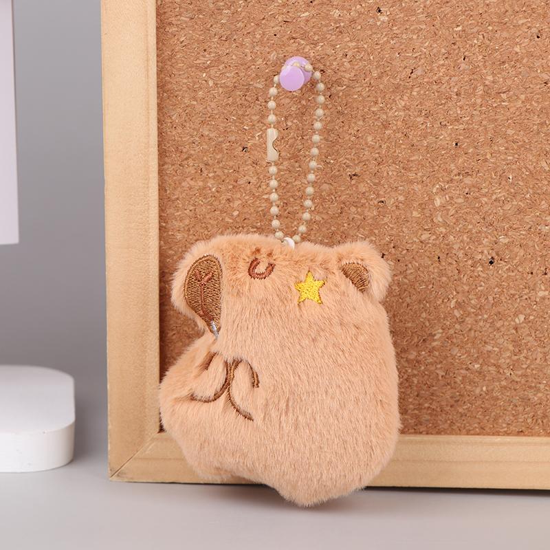 Милая плюшевая подвеска Capibara, мультяшная кукла Capybara, брелок для ключей, сумка для ключей, рюкзак, декор для детей, подарок