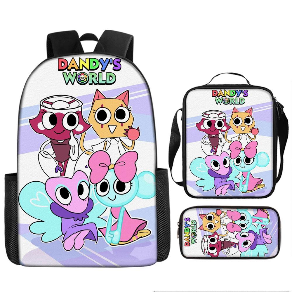 Школьная сумка Dandy'S World для студентов Мультяшный милый рюкзак Dandy'S World Набор из трех предметов Сумка-портфель Пенал