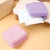 Women Portable Mini Corduroy Sanitary Napkins Storage Bag Travel Solid Color Cosmetic Toiletry Pouch with Zipper