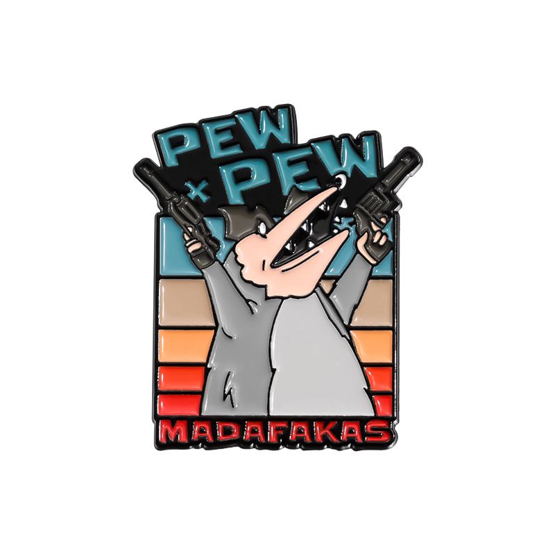 Эмалевая булавка Pew Pew Madafakas с изображением мультяшного кота, утки, лошади, брошь, аксессуары, значок на лацкан рюкзака, украшения в виде животных, подарки для друзей