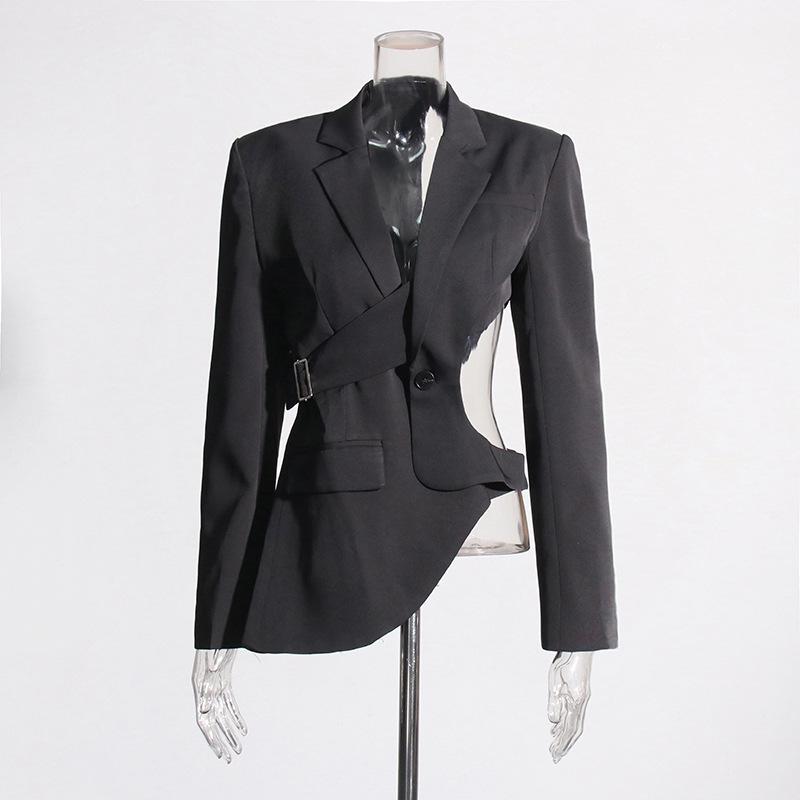 Женский пиджак весна/лето 2025 с длинным рукавом и открытой талией - уникальный дизайн