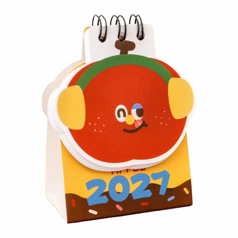 Мини Настольный Календарь Форма Яблока Настольный Календарь Новый 2027 Календарь на Стол Школьные Принадлежности