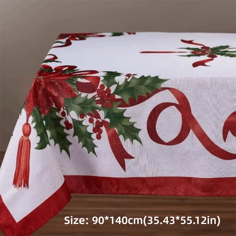 Christmas Themed Decorative Table Cloth Rectangle Xmas Tablecloth Table Cover  Kitchen Decoration