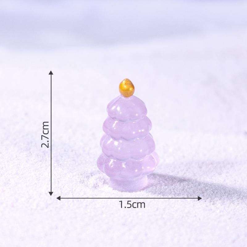 Микро-ландшафт Светящаяся Рождественская елка Снежный пейзаж Украшение Аксессуары Блайнд-бокс Миниатюрные украшения