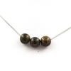 Stones and Minerals. 3 Bronzite 8 Mm Pearl Necklace Stainless Steel Chain.