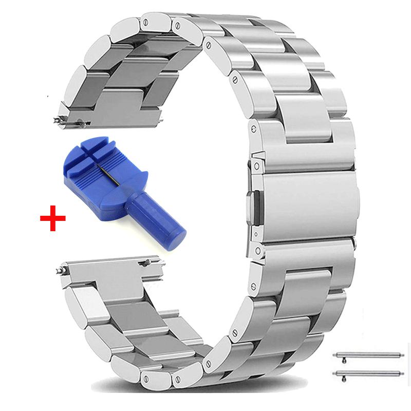 22 мм 20 мм 18 мм Металлический ремешок для Samsung Galaxy Watch 3 4 Active2 S2 Gear S3 Gt 2 Huawei GT2/Amazfit GTR Браслет из нержавеющей стали Подарок на День матери