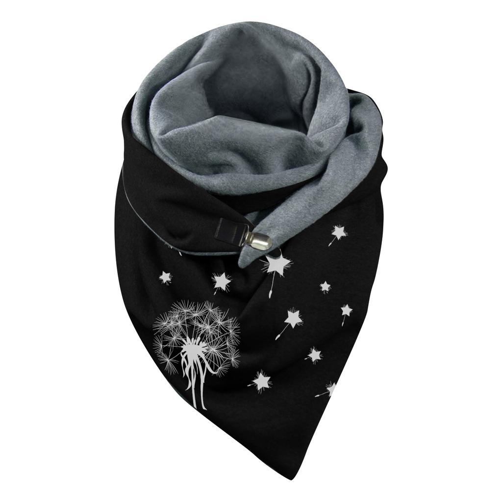 Unisex Scarf Printed Button Scarves Wrap Soft Warm Windshield Scarf