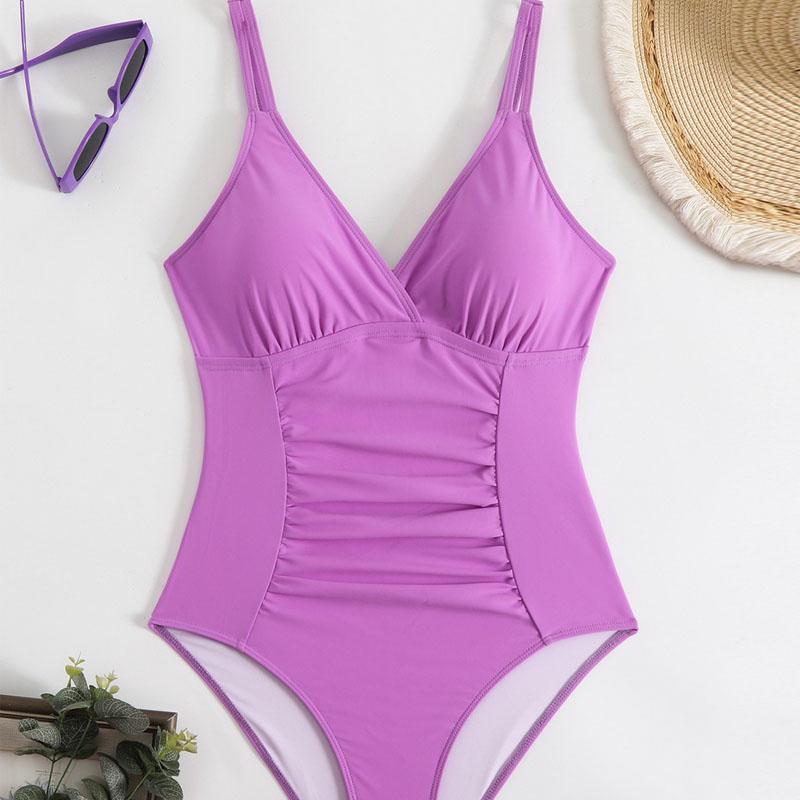 Цельный купальник женский сплошной бикини глубокий V-образный вырез купальный костюм женский с открытой спиной купальники