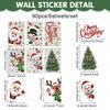 6PCS Christmas Window Stickers Snowflake Santa Claus Reindeer Tree Snowman Stickers Self-Adhesive Reusable Window Decals