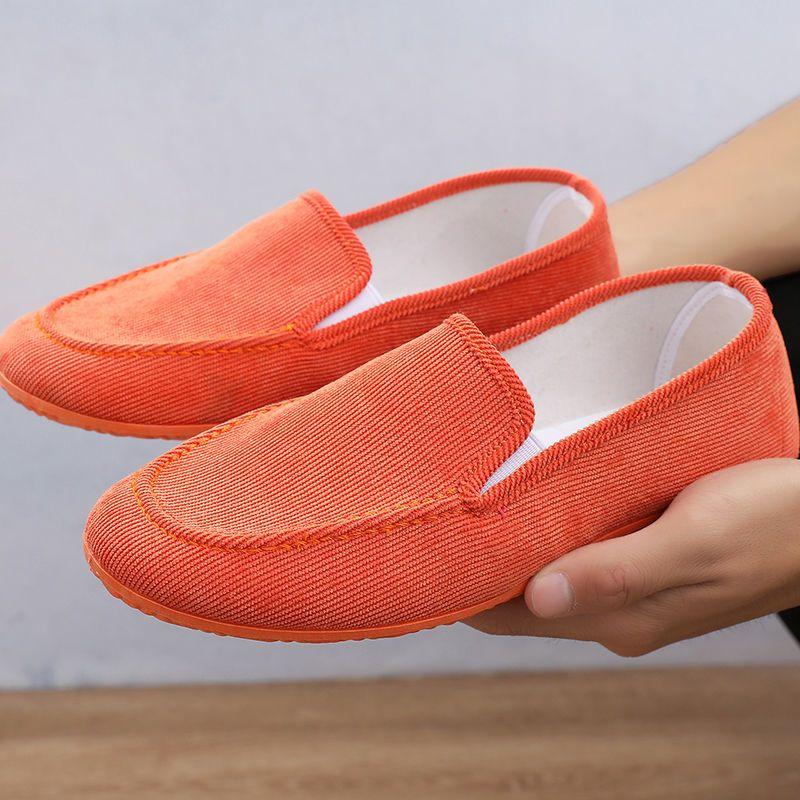 Мягкие подошвы Старые пекинские мужские туфли Низкие дышащие мужские повседневные парусиновые туфли Dad Comfort для вождения Лоферы Широкие туфли