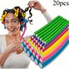20Pcs Flexible Heatless Hair Rollers Soft Foam Twist Curl Rods for DIY Curly Hair Styling Random Colors 14x240mm Set