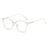 New cat eye plain face advanced anti-blue glasses metal frame business office can be equipped with degree flat glasses