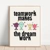Работа в команде делает работу мечты, художественные принты для классной комнаты, фотографии, декор, плакат с позитивными цитатами для школы, детской комнаты, домашний декор