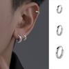 Titanium Steel 2/2.5mm Pipe Thickness Multi Size Round Hoop Earrings For Men Classic Jewelry of Accessories