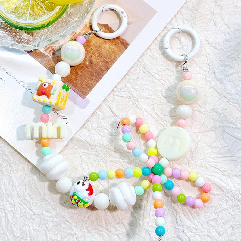 Цветной ремешок на запястье для мобильного телефона, женский ремешок с короткой цепочкой, устойчивый к потере, чехол для мобильного телефона, подвеска для ключей, ремешок с подвеской для телефона