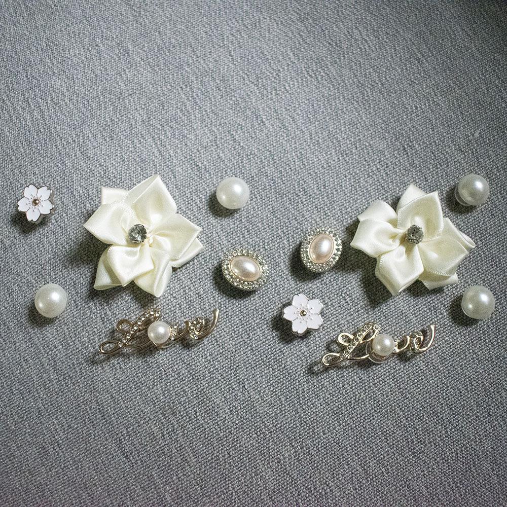 New Fit Hole Shoes Fabric Flower Set Removable Shoe Buckle Garden Shoes DIY Shoe Flower Accessories