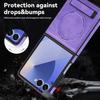 Для Samsung Galaxy Z Flip 7 5 6 4 3 FE Кожаный чехол для телефона Беспроводная зарядка Чехол-держатель для телефона Защитная крышка