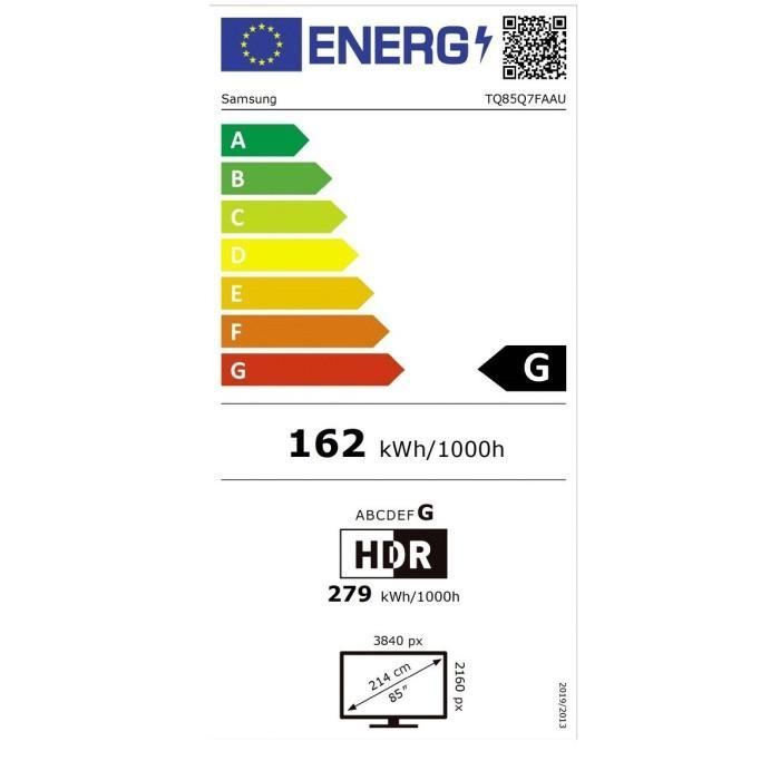 Samsung TQ85Q7F - 85" QLED TV (214 Cm) - 4K UHD 3840x2160 - HDR10+ - Smart TV - Gaming Hub - 3xHDMI - WiFi