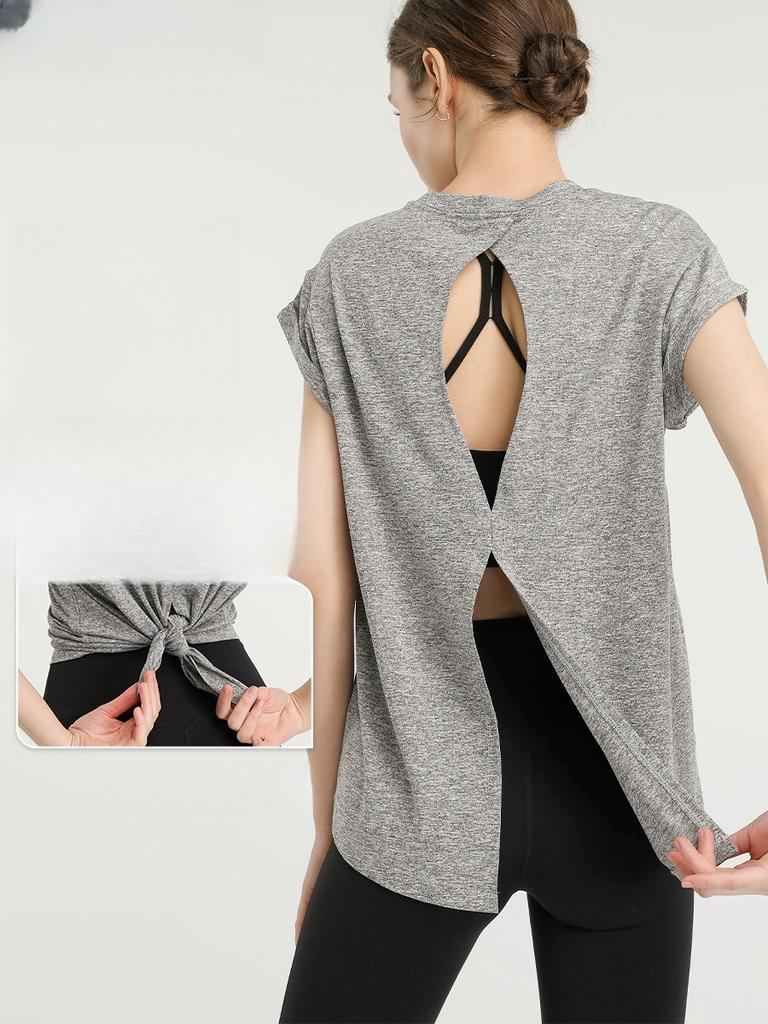 Футболка с короткими рукавами для фитнеса, быстросохнущая спортивная блузка, летняя одежда для йоги, топы для йоги, одежда для бега и фитнеса для женщин