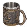 Stainless Steel Liner Mug Hand Painted Decorative Retro Medieval Resin Mug Beer Cup for Home Bar