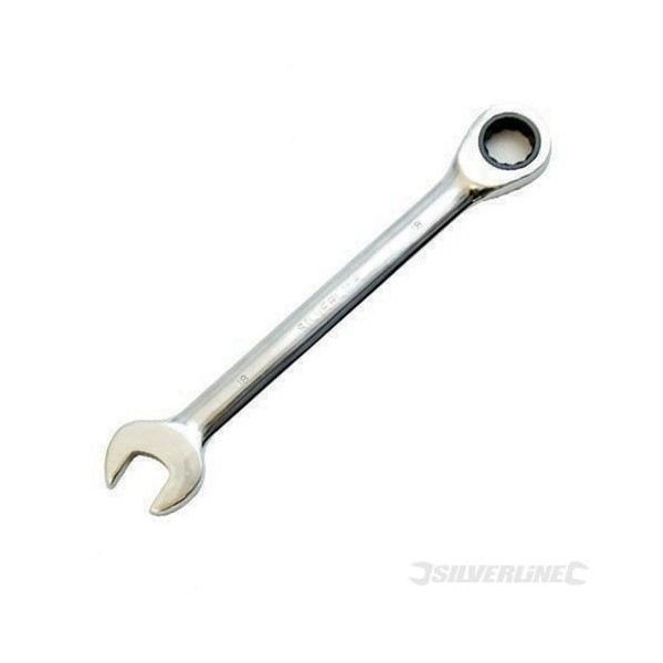 Clé mixte à cliquet à tête droite - 22 mm - Acier - Silverline