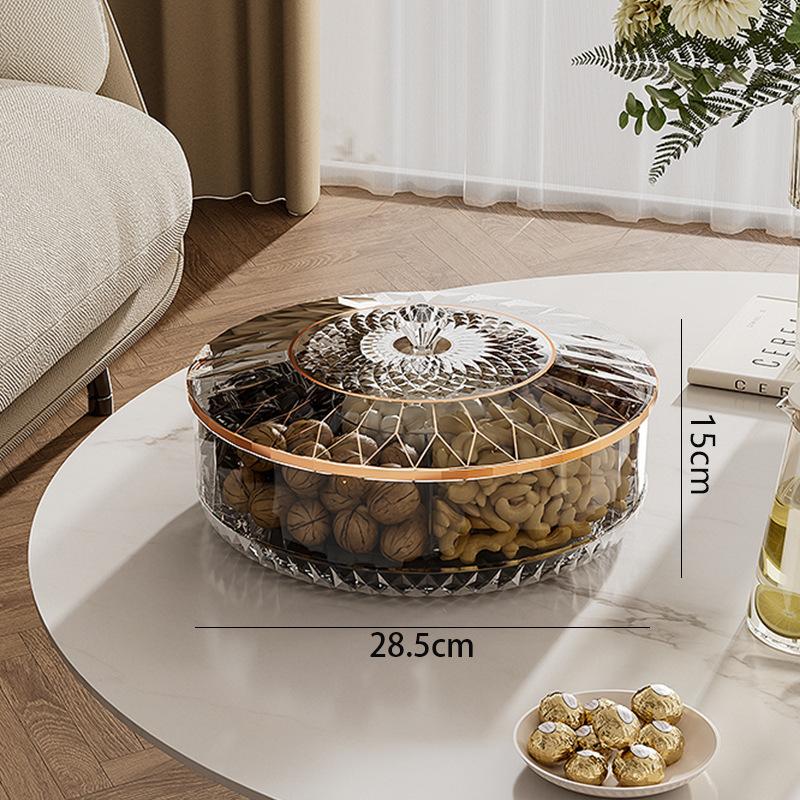 Вращающийся ящик для хранения вещей, светлый, роскошный, витрина для гостиной, тарелка для сухофруктов, ящик для хранения закусок