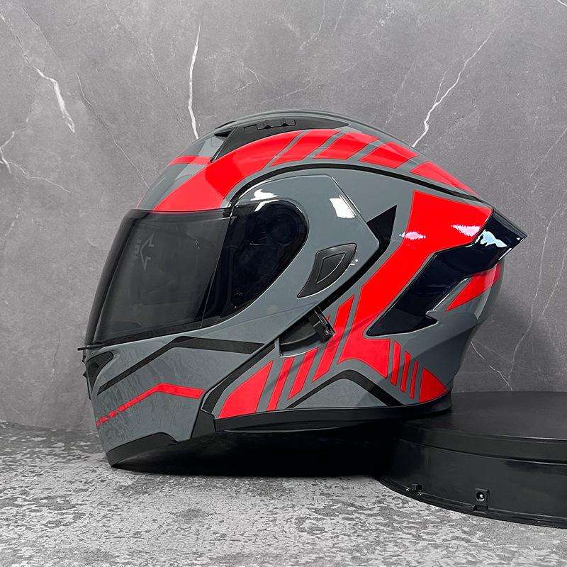 Motorcycle Helmets Men's and Women's Unveiling Helmets Full Helmets Tail Rider Bluetooth Locomotive Men's and Women's Winter Personality Electric