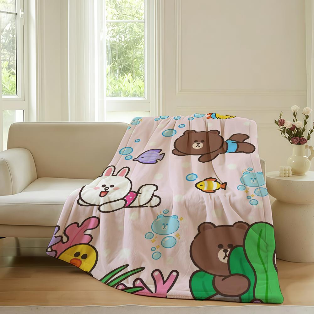 Fashion Cute L-LINE F-Friends Cartoon Blanket Warm Soft Suitable For Bedroom Sofa Bed Living Room Office Travel Camping Gifts