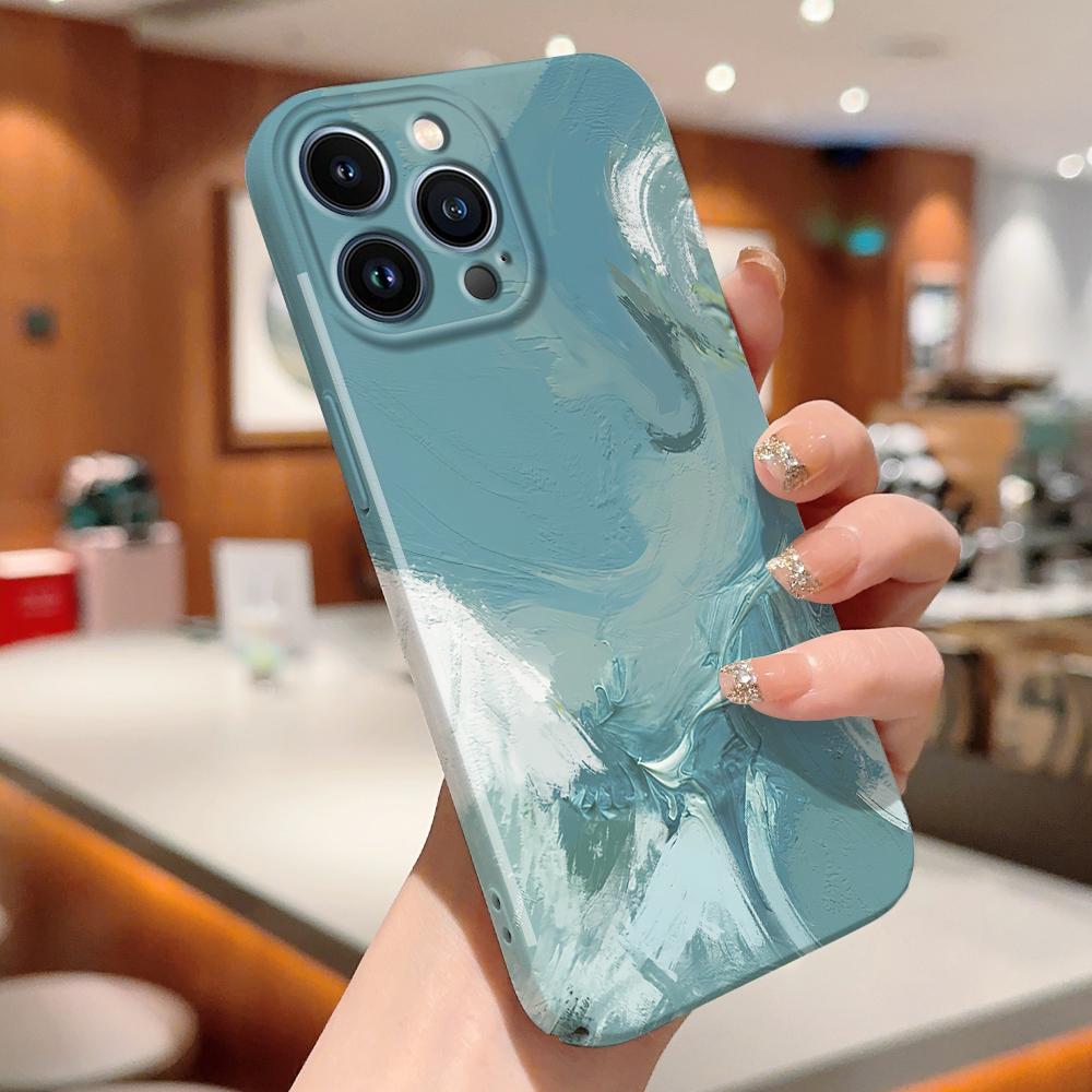 Для iPhone 16 Samsung S23 S22 A23 A52 A33 A73 A53 Huawei Honor Xiaomi Redmi OPPO Vivo Ink Painting Design Полная защита камеры Жесткий чехол для телефона