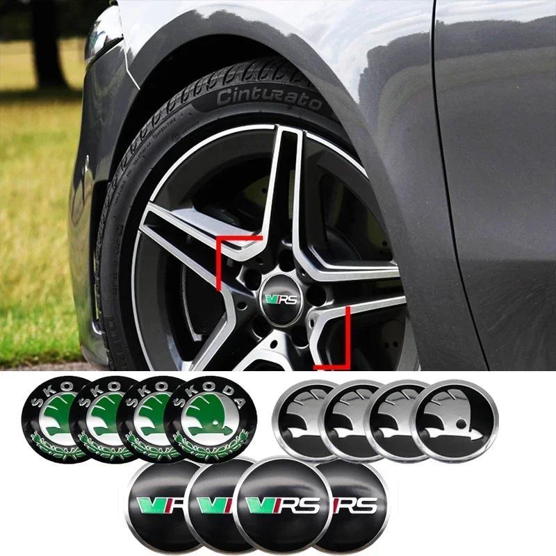 BATQ1 4PCS 56mm 60mm Car Wheel Center Hub Caps Rim Cover For Skoda Octavia MK2 MK1 2 3 A5 A7 A8 Fabia Karoq Superb Rapid Kamiq Scala