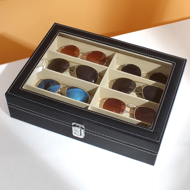 Новый кожаный футляр для очков для женщин и мужчин, очки, солнцезащитные очки, коробка для хранения, держатель, органайзер, футляр для очков