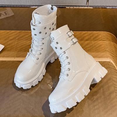 Женские ботинки, новые зимние модные ботинки до середины икры на платформе и молнии, женская непромокаемая обувь с круглым носком, женские Zapatos De Mujer