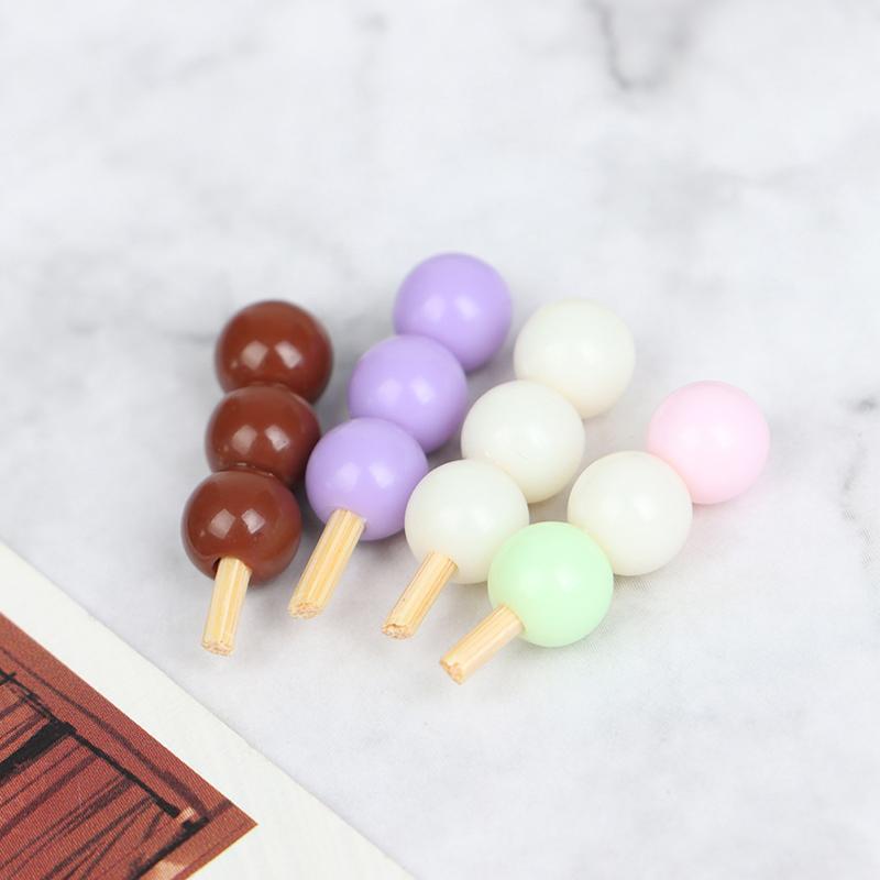 3 Набора Миниатюрный Кукольный Домик Японские Рыбные Шарики Шарики из Клейкого Риса Рисовые Лепешки на Шпажках Еда Кухонные Аксессуары Украшение Кукольного Домика