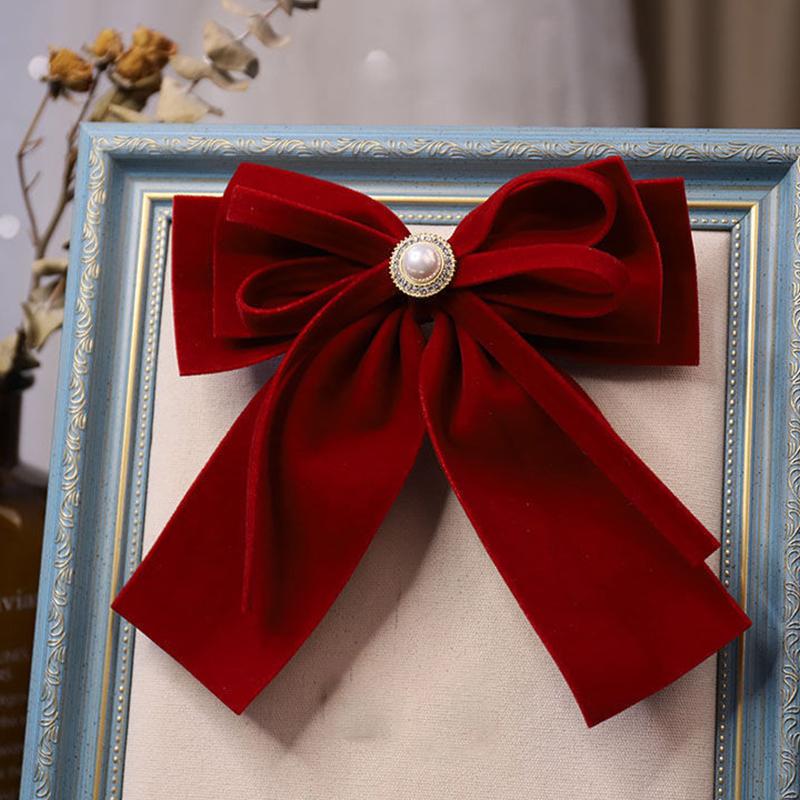 Elegant Velvet Bow Hair Clip Ribbon Bowknot Ponytail Barrette Hair Pin Women Girls Wedding Party Hair Accessories