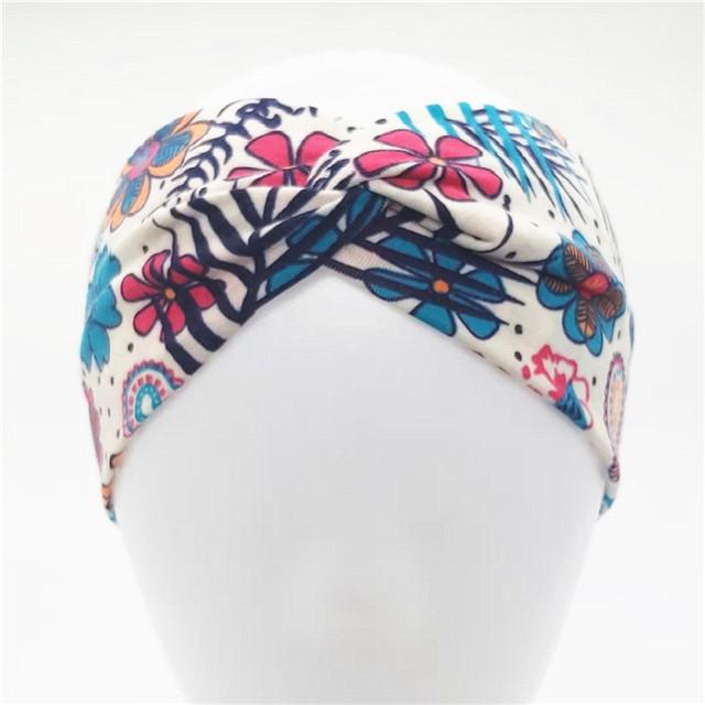 Bohemian Headband Women Boho Elastic Hairbands Sport Turban Head Wrap Cotton Bandage Beach Party Holiday Hair Accessories Fashion Summer