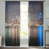 Nightscape Of American Cities Chiffon Sheer Curtains for Living Room Bedroom Home Decoration Window Voile Tulle Curtain Drapes