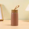 Wood Grain Lid Silicone Strap Mini Stainless Steel Tumbler Block Heat Exchange for Pocket Carry Daily Household Drinking