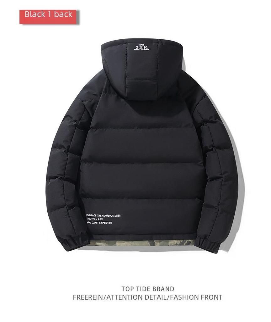 Новая мужская зимняя хлопковая куртка с капюшоном - модное короткое пальто в корейском стиле