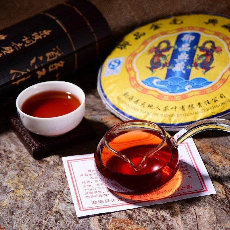 Чай Пуэр Пуэр спелый 2008 года Menghai Heaven Earth Royal Collection Golden Bud 357г