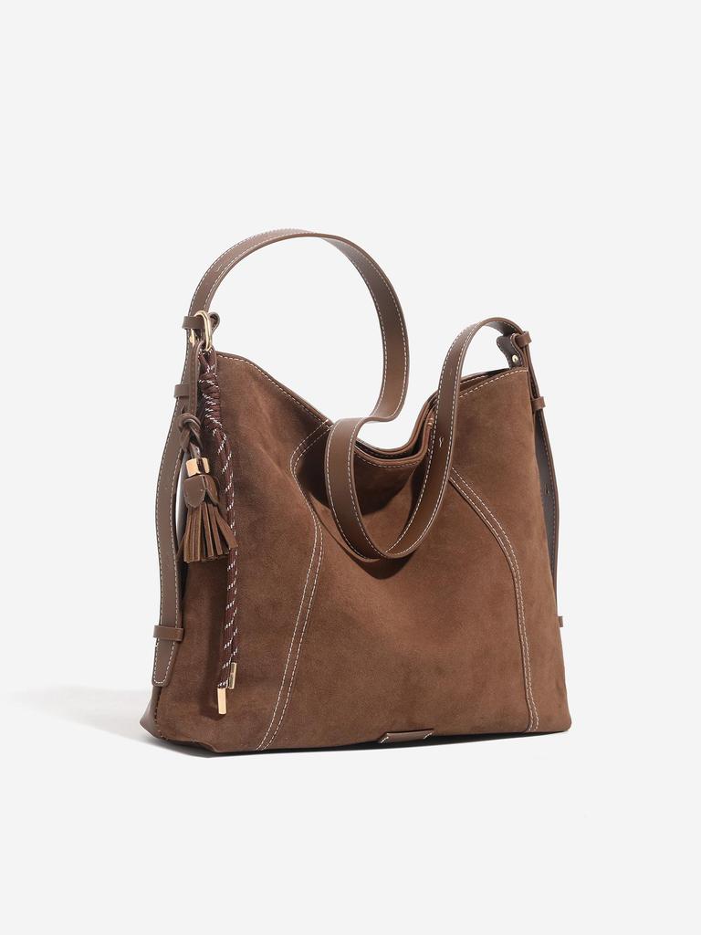 2025 Расслабленная Ретро Замшевая Сумка-Хобо Тоут - Большая Вместимость Сумка через Плечо