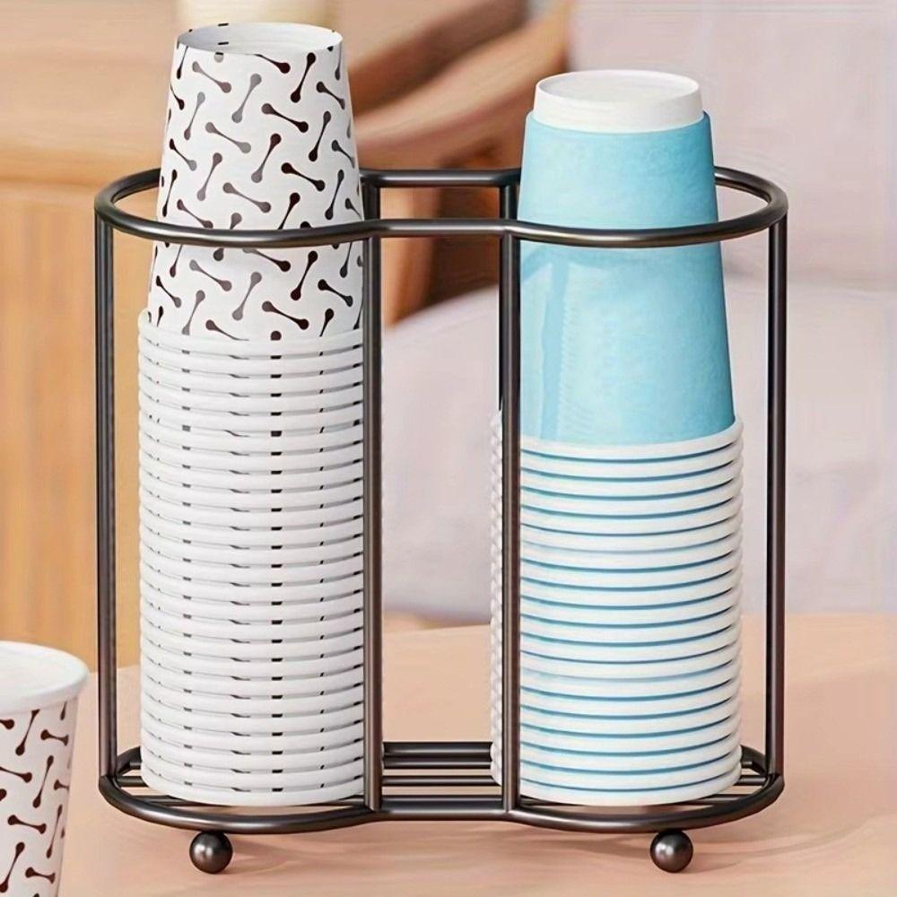Multifunctional Paper Cup Holder Stainless Steel Paper Cup Organizer Office