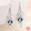Поступление, длинные висячие серьги из стерлингового серебра 925 пробы с кристаллами для женщин, очаровательные ювелирные изделия для свадебной вечеринки, подарок