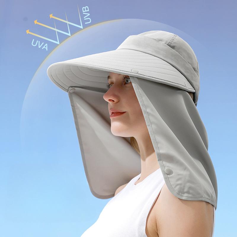 Шляпа от солнца для рыбалки на открытом воздухе, женская, мужская, с широкими полями, защита от ультрафиолета, дышащая, быстросохнущая, ветрозащитная маска для лица, закрывающая все лицо и шею, пляжная шляпа