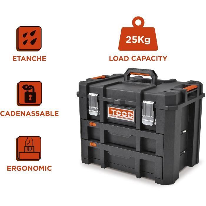 Mallette/bac à outils - TOOD - Étanche - Avec tiroirs - 53x37x40 cm