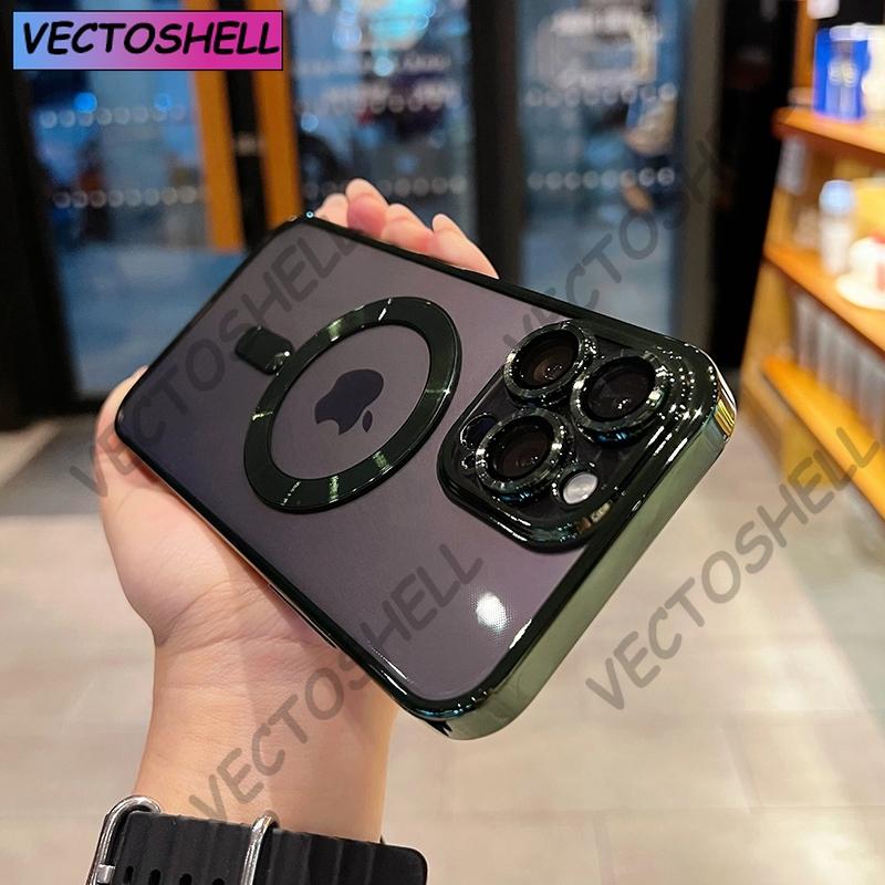 Luxury Transparent Magsafe Wireless Charging Case For iPhone 15 14 13 12 11 16 Pro Max Plus X Xs Max XR Magnetic Silicone Cover