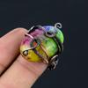 Rainbow Solar Quartz Handmade Copper Wire Wrap Ring Size 7.5 C9V58