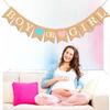 Boy or Girl Banner – He or She Baby Gender Sign for Party Decorations, Neutral Gender Reveal Decor for Baby Shower or Pregnancy Announcement