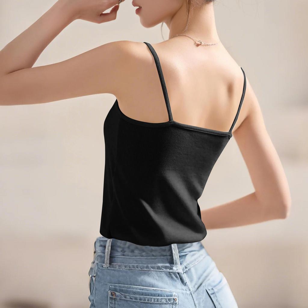 Women's Fashion Solid Color T-shirt Sleeveless Camisole