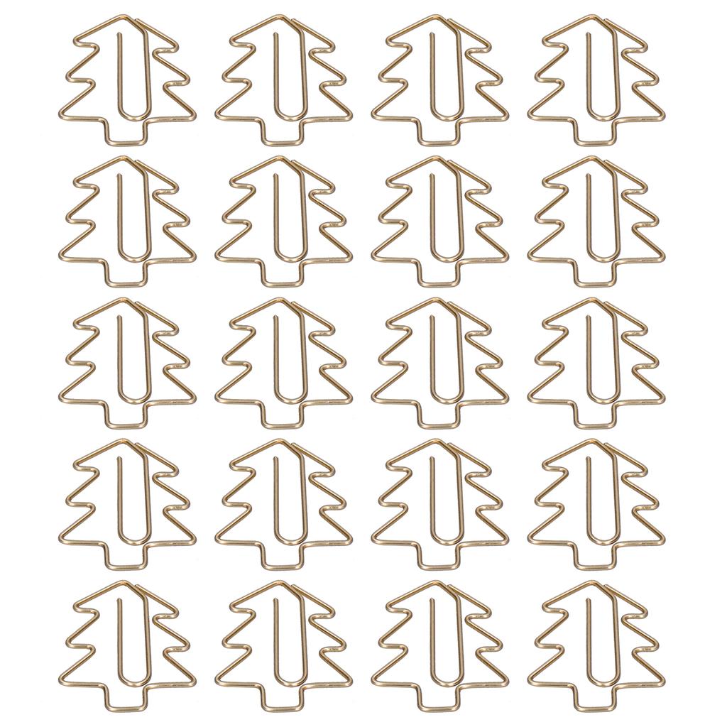 20 шт. скрепок для бумаги, железные, цветные, устойчивые к ржавчине, процесс покрытия, уникальные скрепки в форме рождественской елки для